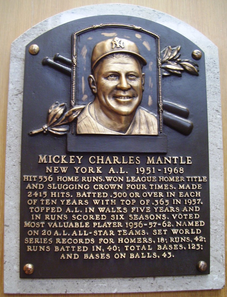 HOF_Mantle_Mickey_plaque